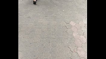 Hot girl walking on the street