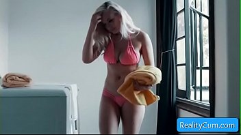 Sexy natural big tit blonde slutty girl Emily Right get her juicy pink pussy liked deep and suck fat hard cock