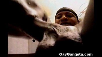 Horny Ebony Gay Fucked on Bathroom to Couch