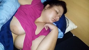 Sleepy Fat Slut Cumshot On Big Tits