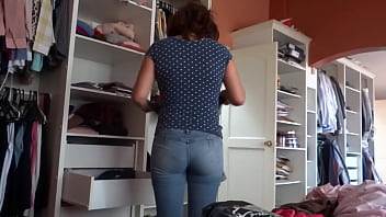 58-year-old Latin step mother exhibits herself in front of her friend's to see her huge cock jerking off, cum on ass